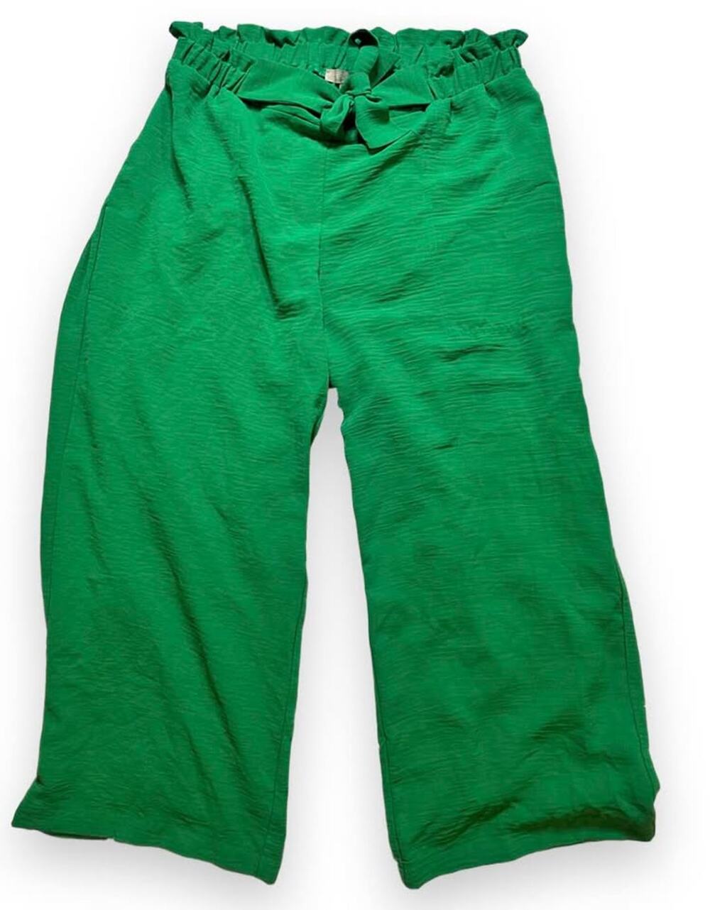 Hope & Harlow Green Paperbag Waist Wide Leg Pants Size L